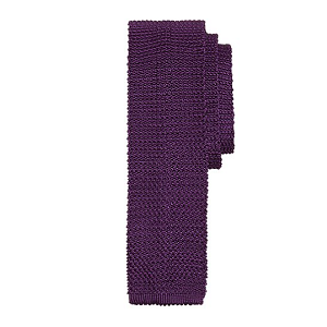 Solid Knit Tie - Purple